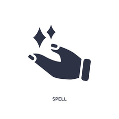 Fototapeta premium spell icon on white background. Simple element illustration from magic concept.