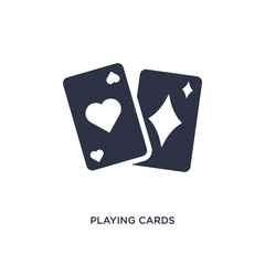 playing cards icon on white background. Simple element illustration from magic concept.