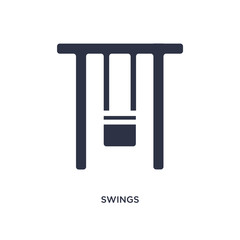 swings icon on white background. Simple element illustration from kid and baby concept.