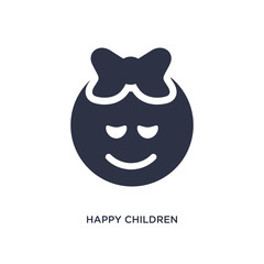 happy children icon on white background. Simple element illustration from kids and baby concept.
