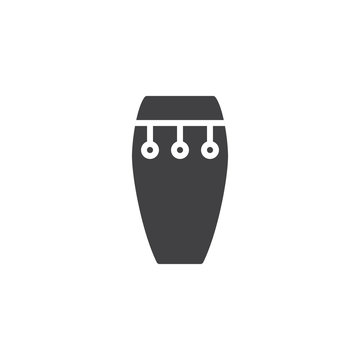 Conga drum vector icon. filled flat sign for mobile concept and web design. Djembe glyph icon. Musical instrument symbol, logo illustration. Pixel perfect vector graphics