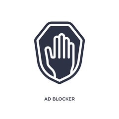 ad blocker icon on white background. Simple element illustration from marketing concept.