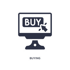 buying icon on white background. Simple element illustration from marketing concept.