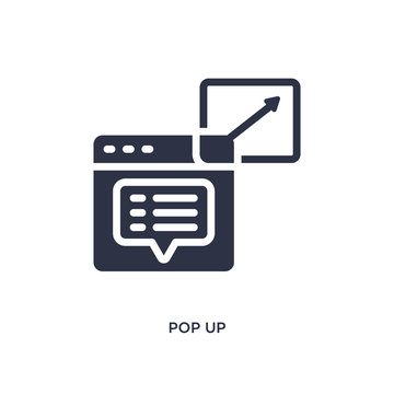 Pop Up Icon On White Background. Simple Element Illustration From Marketing Concept.