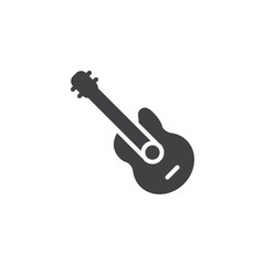 Acoustic guitar vector icon. filled flat sign for mobile concept and web design. Classic guitar glyph icon. Musical instrument symbol, logo illustration. Pixel perfect vector graphics