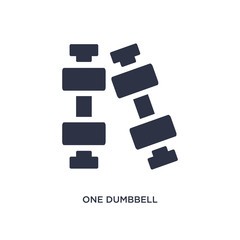 one dumbbell icon on white background. Simple element illustration from measurement concept.