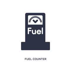fuel counter icon on white background. Simple element illustration from mechanicons concept.