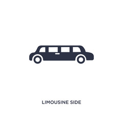 limousine side view icon on white background. Simple element illustration from mechanicons concept.