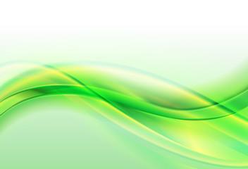 Fototapeta na wymiar Abstract green background, elegant soft waves.