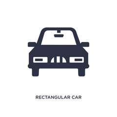 rectangular car front icon on white background. Simple element illustration from mechanicons concept.
