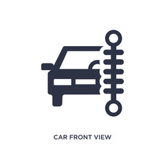 car front view beside a traffic meter icon on white background. Simple element illustration from mechanicons concept.