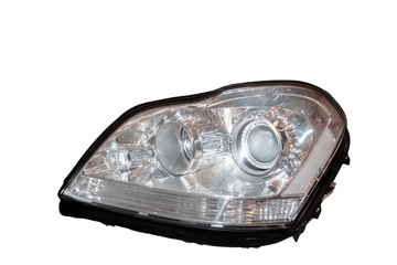 car headlights on a white background