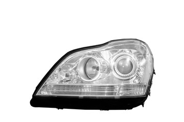 car headlights on a white background
