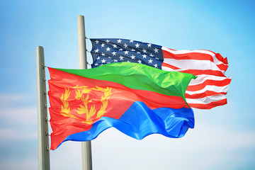 Flags of Eritrea and the USA