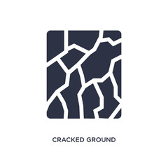 cracked ground icon on white background. Simple element illustration from meteorology concept.