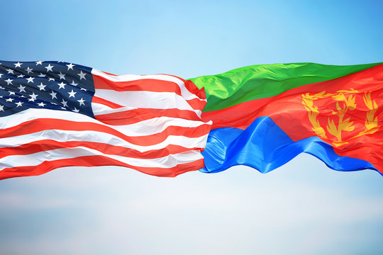 Flags of the USA and Eritrea
