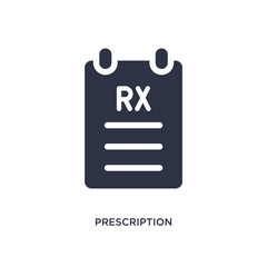 prescription icon on white background. Simple element illustration from medical concept.