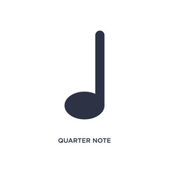 quarter note icon on white background. Simple element illustration from music and media concept.