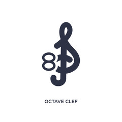 octave clef icon on white background. Simple element illustration from music and media concept.