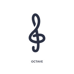 octave icon on white background. Simple element illustration from music and media concept.