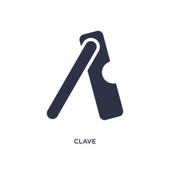 clave icon on white background. Simple element illustration from music concept.