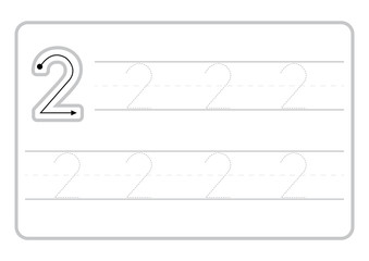 Free handwriting pages for writing numbers Learning numbers, Numbers tracing worksheet for kindergarten vector