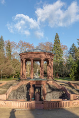 Kurpark with old elisabethen fountain in Bad Homburg
