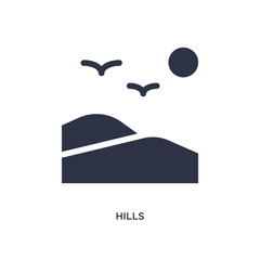 hills icon on white background. Simple element illustration from nature concept.