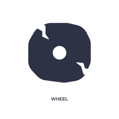 wheel icon on white background. Simple element illustration from stone age concept.