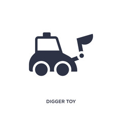 digger toy icon on white background. Simple element illustration from toys concept.