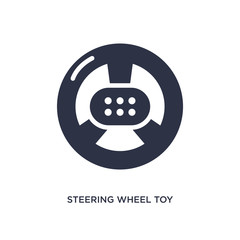 steering wheel toy icon on white background. Simple element illustration from toys concept.