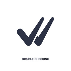 double checking icon on white background. Simple element illustration from user interface concept.