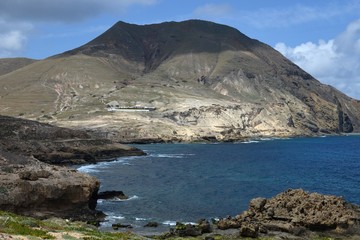 Fototapeta na wymiar Rocky coast of the island of Porto Santo.