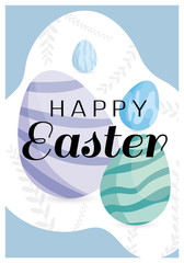 Happy Easter, eggs. Vector illustration greeting card, ad, promotion, poster, flyer,poster.