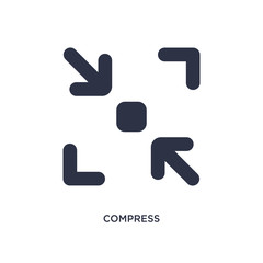 compress icon on white background. Simple element illustration from user interface concept.