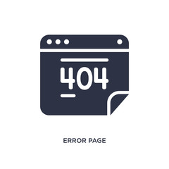 error page icon on white background. Simple element illustration from user interface concept.