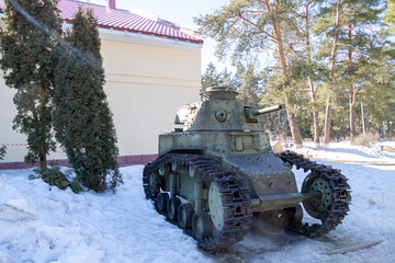 tank in the snow