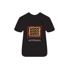 Tee shirt template with aboriginal art design