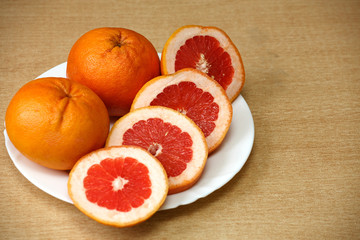 grapefruit on a plate