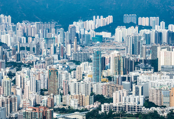 香港　高層マンション群