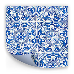 Typical Portuguese decorations with colored ceramic tiles - concept image