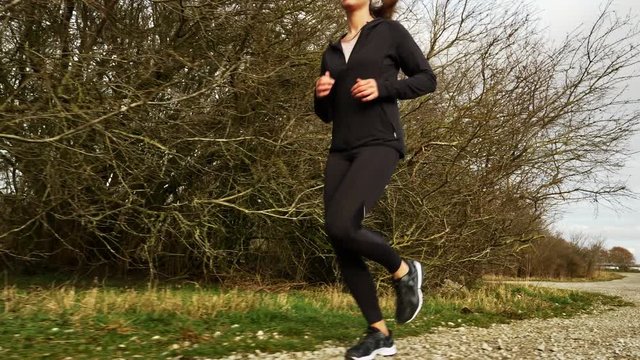 Fit model jogging off-road