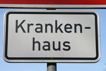 Schild Krankenhaus