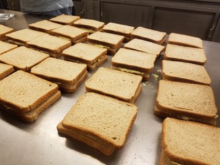 rows of sandwiches for the hungry