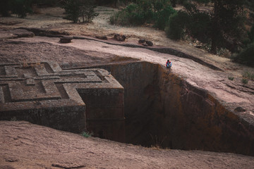 The Church of St. George (Bete Giyorgis), a monolithic church in Lalibela in Ethiopia
