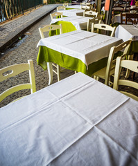 Particular view of a characteristic restaurant facing the sea.