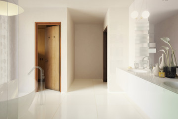Fototapeta na wymiar Modern bathroom (concept) - 3d visualization