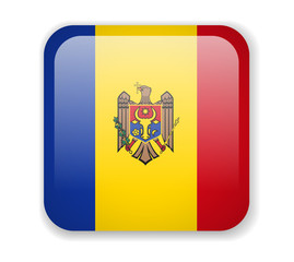 Moldova flag bright square icon. Vector Illustration