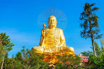 Golden Buddha statue in Dalat