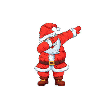 Santa Claus character dancing dab step
